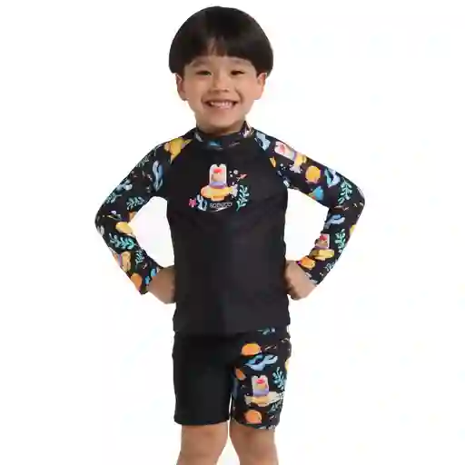 Camiseta Manga Larga Sunshine Dog Submarine Bebe Masculino Negro-06