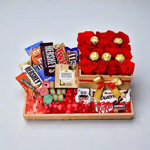 Dulces Choco y Rosas Tray