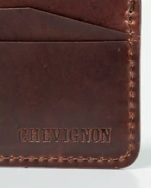 Tarjetero H Leather Goods Café Castaño Oscuro Chevignon