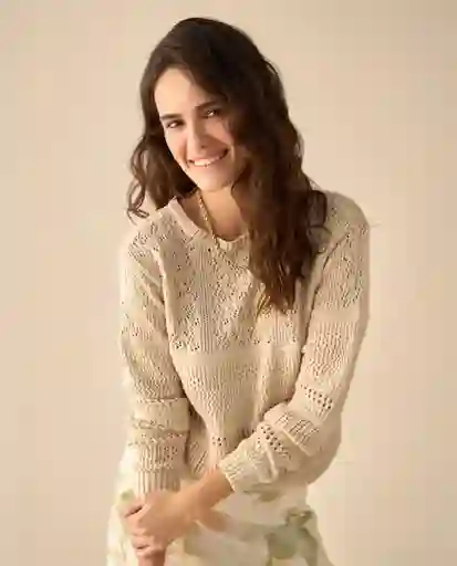 Suéter Tejido Beige Arena Claro Talla XL 661G100 Esprit
