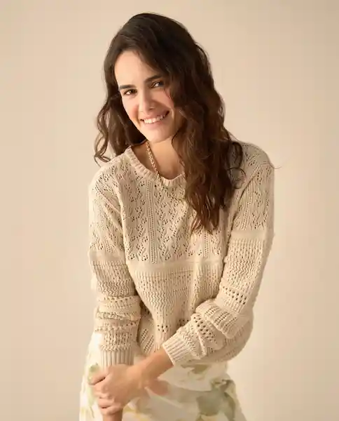 Suéter Tejido Beige Arena Claro Talla XL 661G100 Esprit