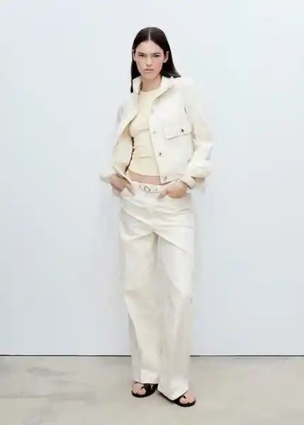 Jean Mara Offwhite Talla 40 Mujer Mango