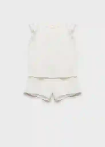 Pijama Blanca Offwhite Talla 12 Niñas Mango
