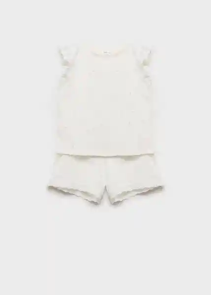 Pijama Blanca Offwhite Talla 12 Niñas Mango