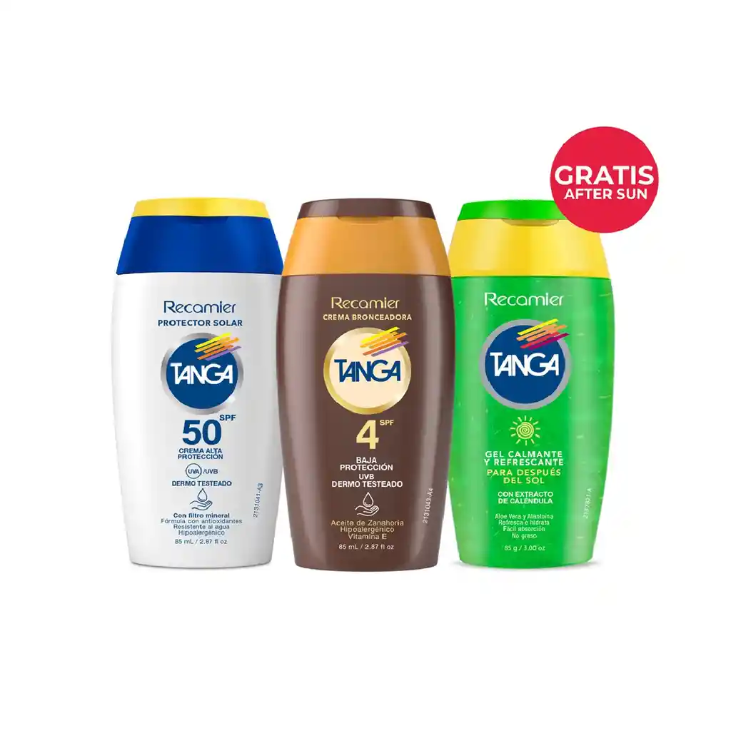 Bloqueador Tanga Spf50x85ml+spf4 X 85 Ml Grt.gelx
