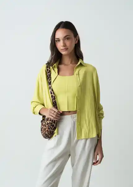Camisa Coral Mujer Verde Tilo Medio T L 012G377 Naf Naf