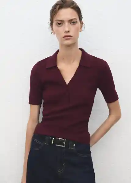 Saco Jersey Polita Vino Talla M Mujer Mango