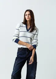 Buzo Tejido Mujer Crudo Puro Claro Talla M 582G012 Naf Naf