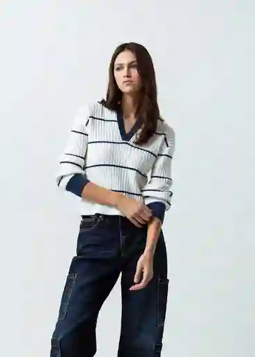 Buzo Tejido Mujer Crudo Puro Claro Talla M 582G012 Naf Naf