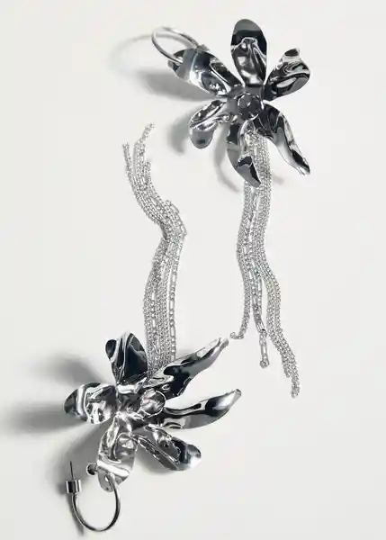 Pendientes Orchid Plata Talla 99 Mujer Mango