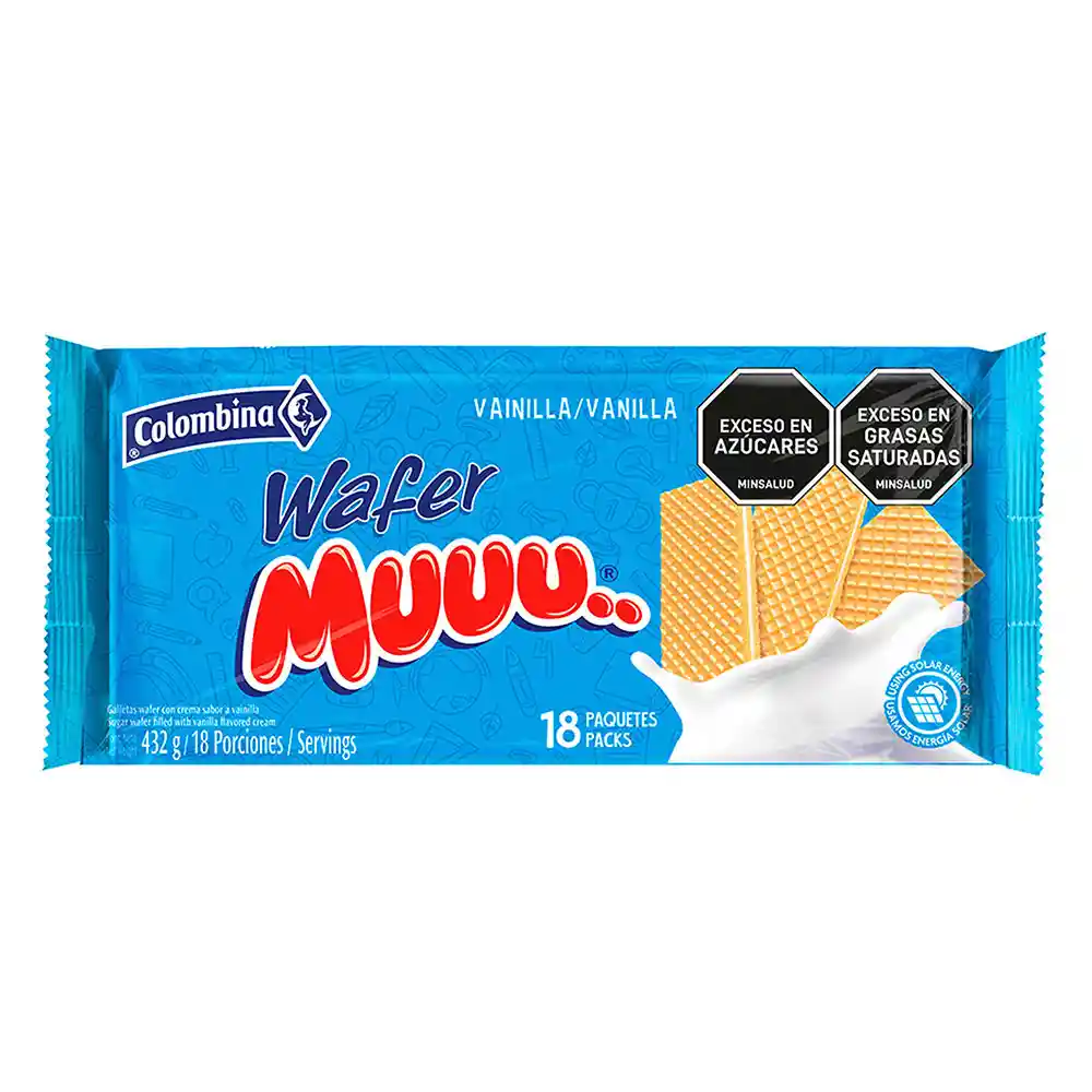 Muuu Galletas Wafer con Crema Sabor Vainilla