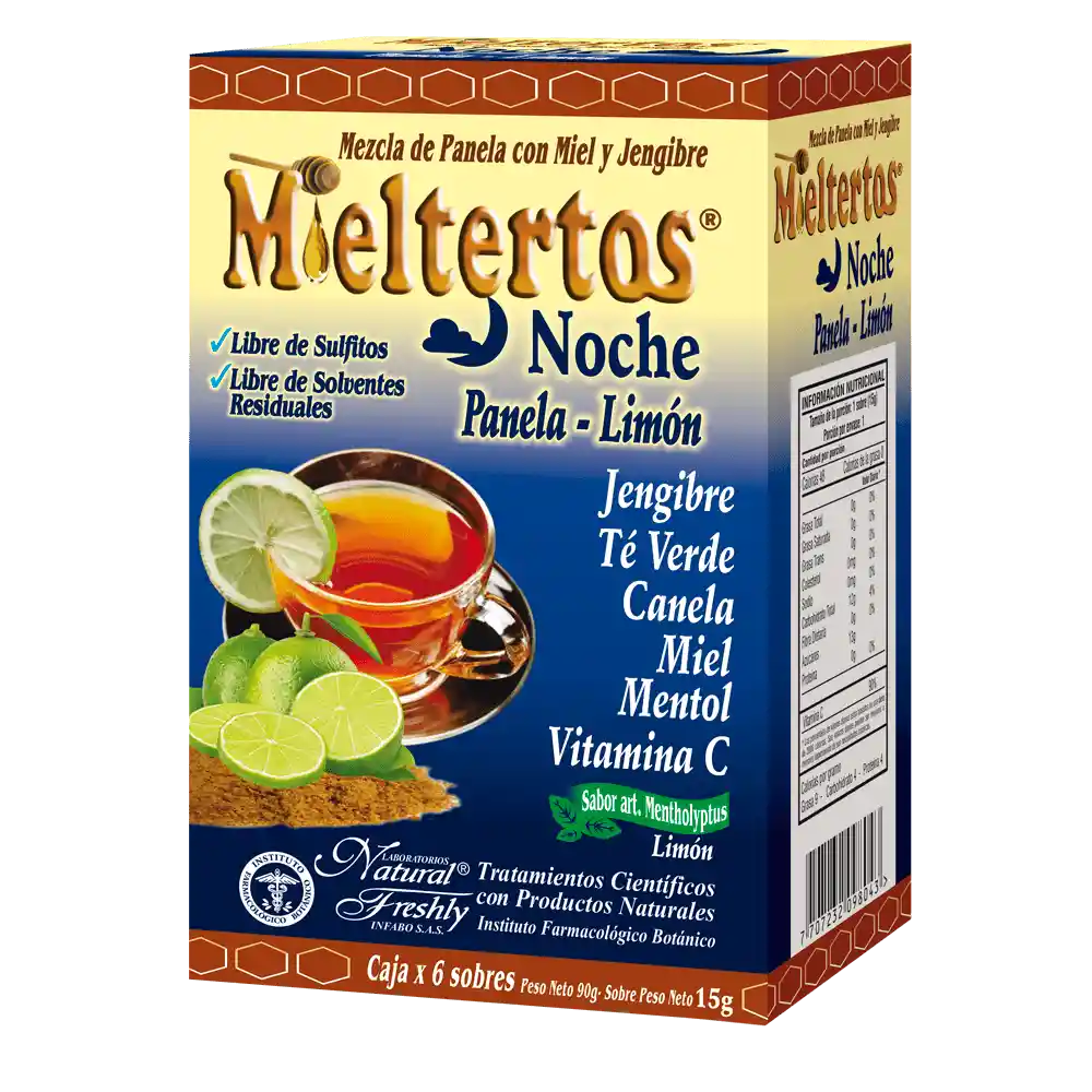 Mieltertos Propóleo Noche Panela Limón