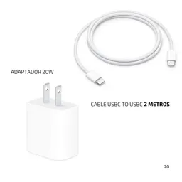 Cargador Iphone Iphone 15/ 15pro/ 15 Pro Max Original 20w + Cable Usbc Usbc 240w 2 Metros
