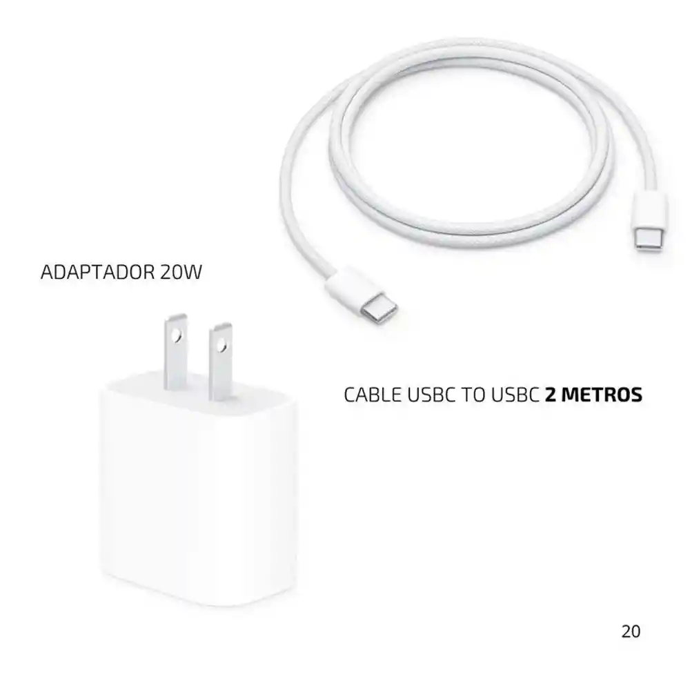 Cargador Iphone Iphone 15/ 15pro/ 15 Pro Max Original 20w + Cable Usbc Usbc 240w 2 Metros