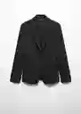 Blazer Americana Boreal Negro Talla 36 Mujer Mango