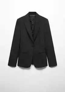 Blazer Americana Boreal Negro Talla 36 Mujer Mango