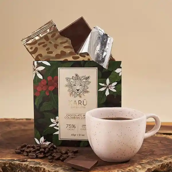 Karu Barra de Chocolate 70% Cacao Con Café