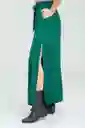 Falda Larga Chleo Color Verde Oscuro Talla 6 Ragged