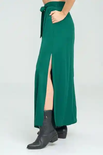 Falda Larga Chleo Color Verde Oscuro Talla 6 Ragged