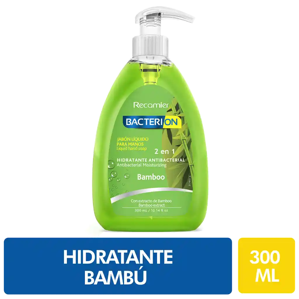 Bacterion Jabón Líquido con Bambú Hidratante Antibacterial para Manos