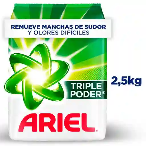 Ariel Detergente en Polvo Triple Poder 2.5 Kg