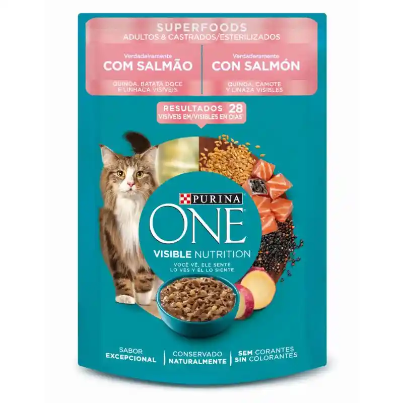 Comida húmeda para gatos Esterilizados Purina One sabor a Salmón x 85gr