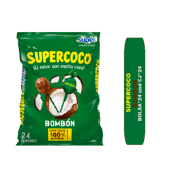 Supercoco Bombón con Trozos de Coco 360 g