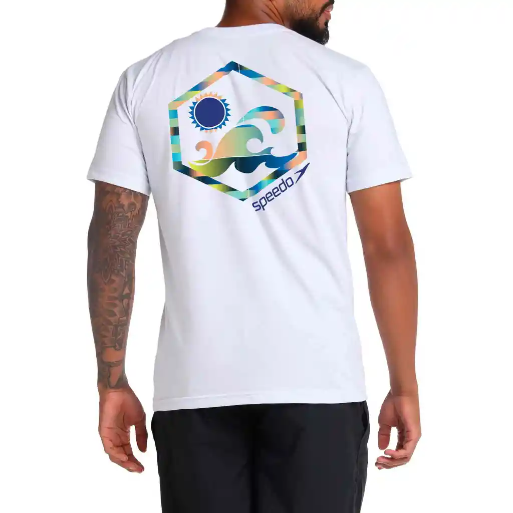 Camiseta Manga Corta Seaside Sprint Hombre Blanco-xl