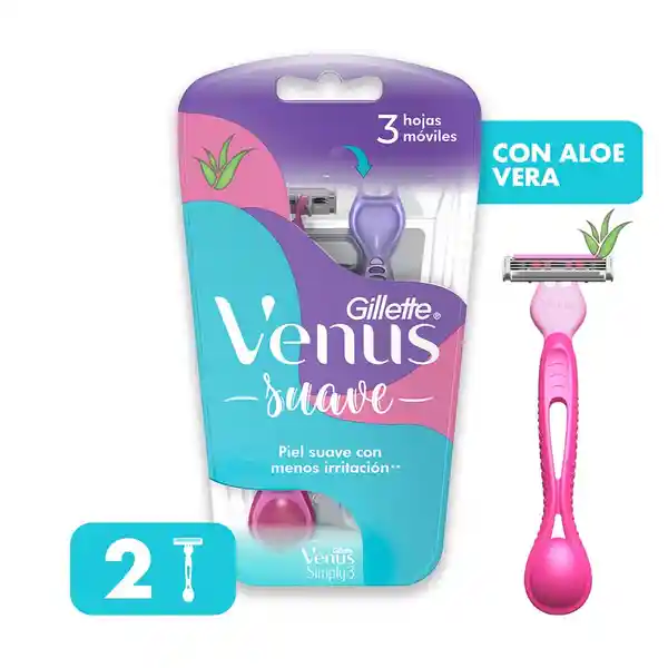 Venus Afeitadora Suave Desechable con Aloe Vera