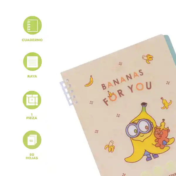 Cuaderno Con Aro B5 50 Hojas Amarillo Minions Miniso