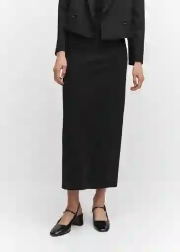 Falda Julien-W Negro Talla L Mujer Mango