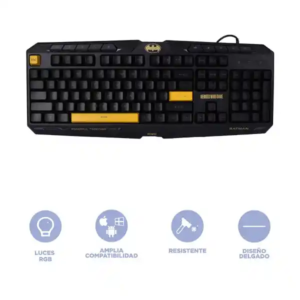 Teclado Gaming Con Iluminación Series dc Batman Mod Es01 Miniso
