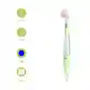 Esfero Con Brillos Tinta Azul Penguin Pendy Family Verde Miniso