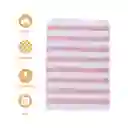 Toalla Infantil Para Baño de Algodón Con Rayas Rosa Miniso