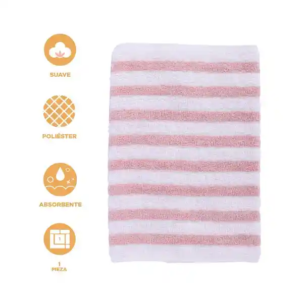 Toalla Infantil Para Baño de Algodón Con Rayas Rosa Miniso