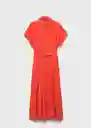 Vestido Macarela Rojo Talla L Mujer Mango