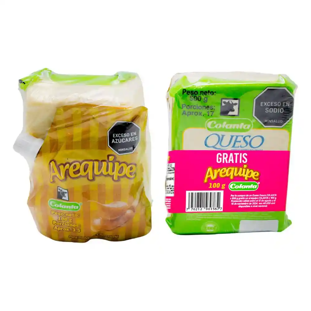Oferta Queso Colanta Semiduro Graso Arequipe 1 (500 Gr)