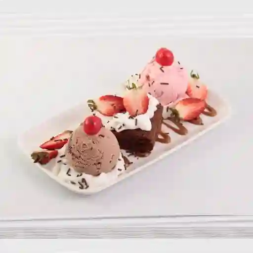 Brownie con helado