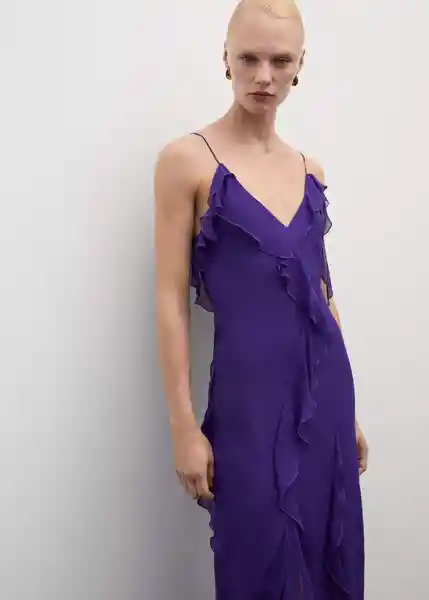 Vestido Sur Morado Talla XL Mujer Mango