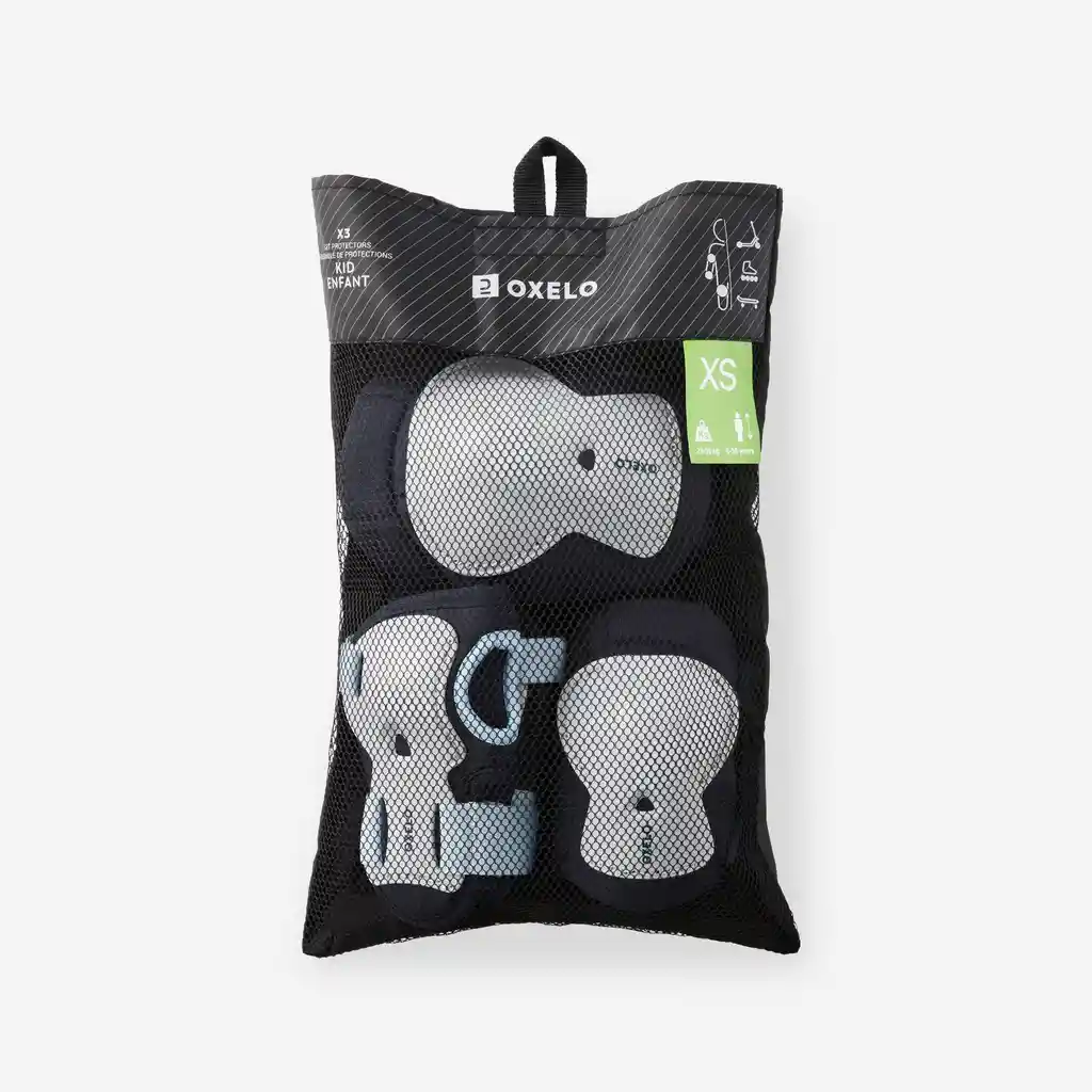 Kit de Protecciones de Patinaje Para Niños Oxelo Play - Azul