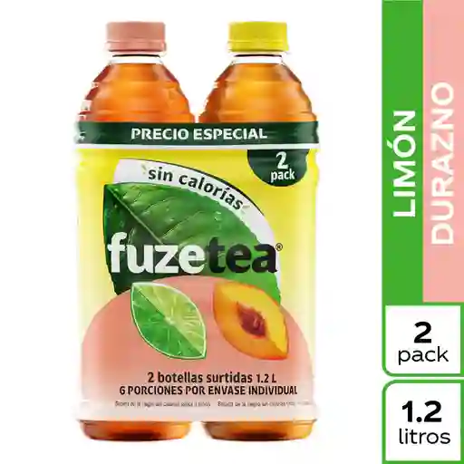 Fuze Tea Té Negro Sabor a Limón y Durazno