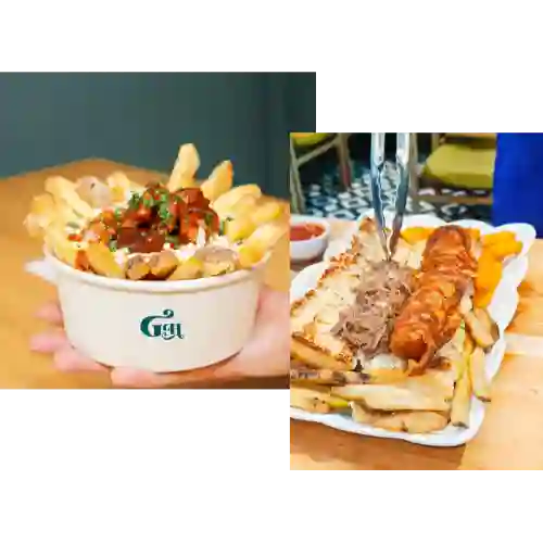 Combo Poutine Carne-choripan 1 Proteina