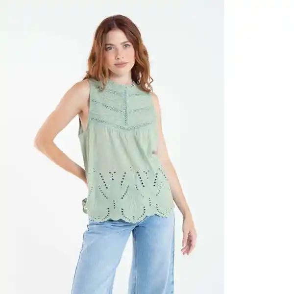 Camisa Verde Mujer Verde Jadeíta Medio Talla M 512E048 Naf Naf