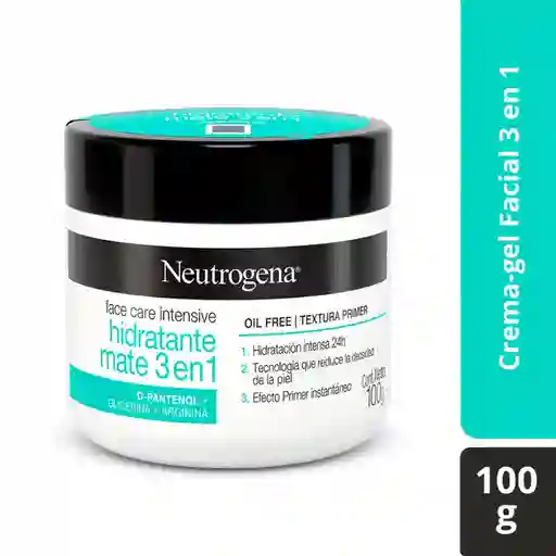 Crema Hidratante Facial Mate 3 en 1 Neutrogena Face Care Intensive D Pantenol 100g