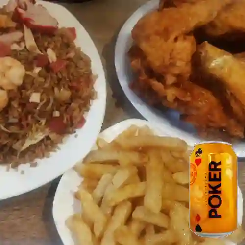 Combo Valenciana c/ 1/4 de Pollo + Poker 355cm^3.