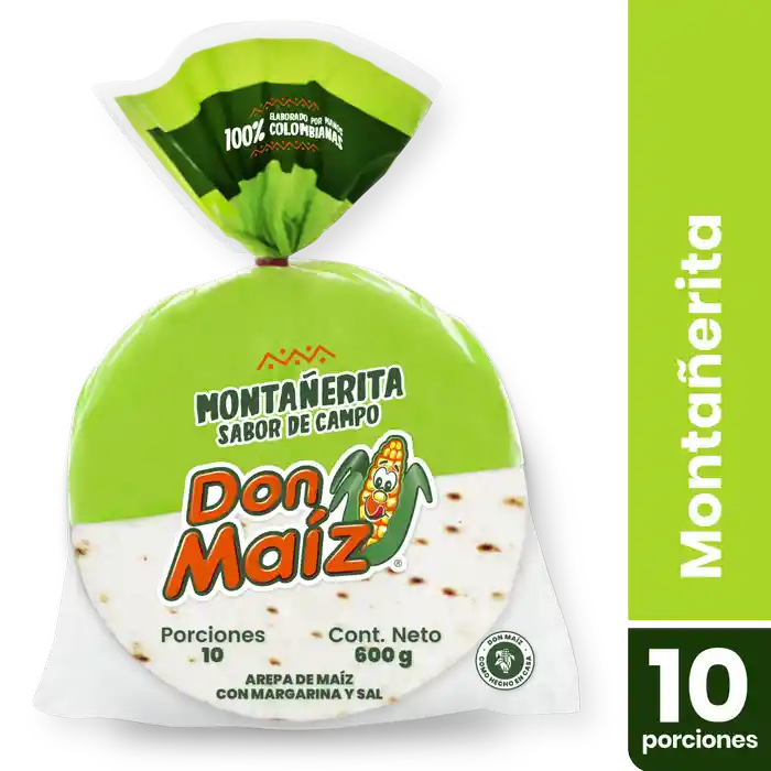 Arepa Don Maiz Montañerita 10 Unidades 600G