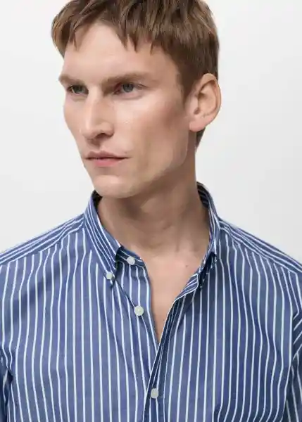 Camisa Pisa Navy Talla L Hombre Mango