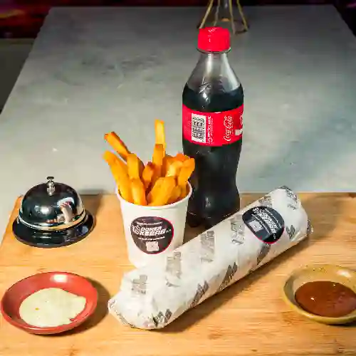 Combo Kebab Sencillo C/ Papitas +Cocacola Orig 400ml