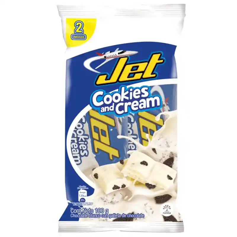 Jet Chocolate Blanco Sabor a Cookies and Cream
