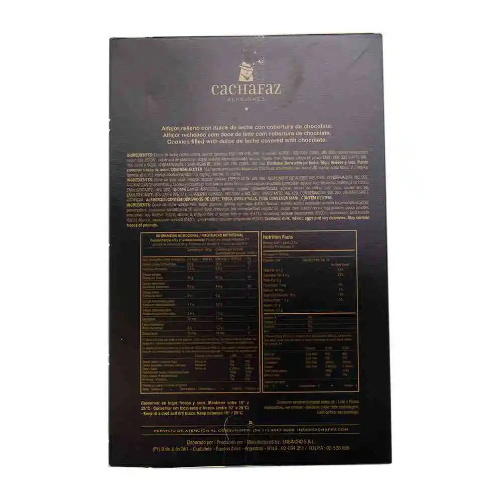 Cachafaz Alfajores Cubiertos de Chocolate Negro